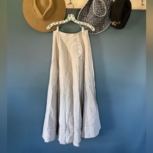 The J. Peterman Company vintage cream / tan linen Skirt Sz 8